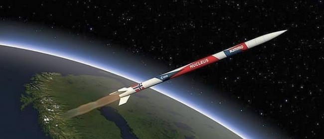 挪威首枚100%纯国产Nucleus探空火箭发射升空