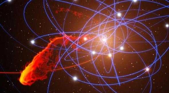 科学家模拟银河系中央黑洞与G2气体云的场面