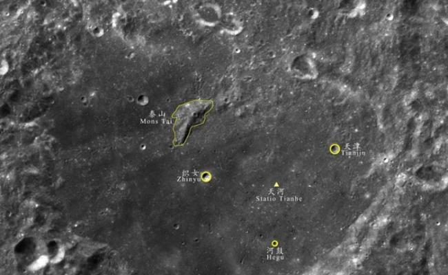 月球在5处地理位于分别以中国星宿及神话等命名。