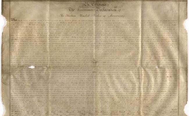 研究人员发现英国藏有独立宣言手稿。