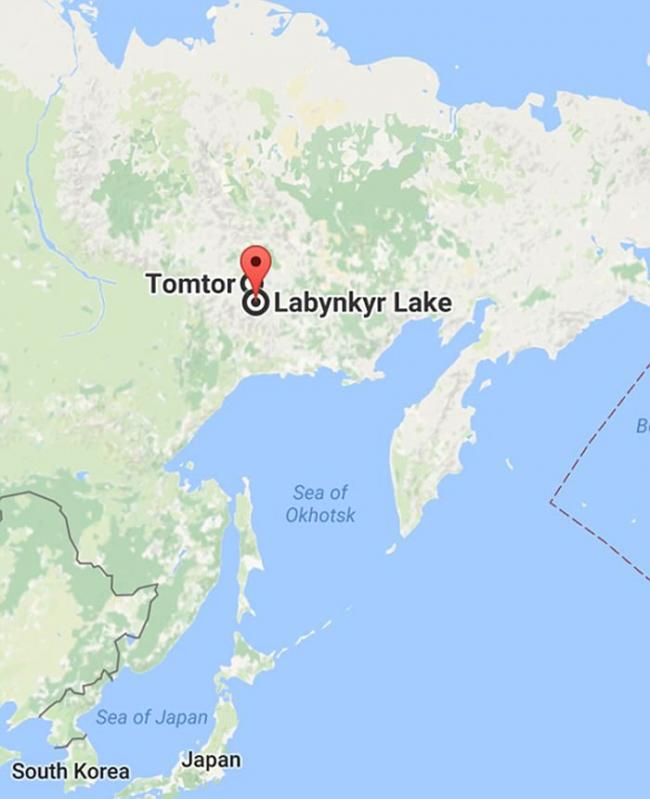「水怪」疑似再现西伯利亚地区的拉本克尔湖(Labynkyr Lake)湖泊中