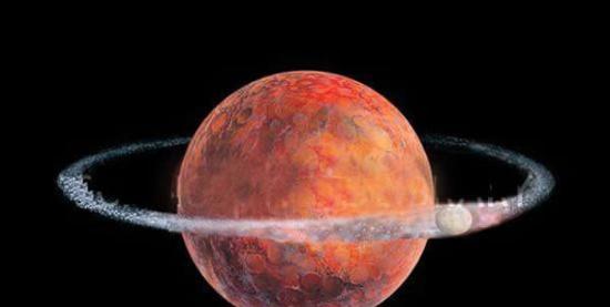 科学家绘制的原始太阳系模拟图，月球起源于地球与火星大小的天体碰撞事件中