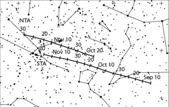 11月5日、12日南北金牛座流星雨极大