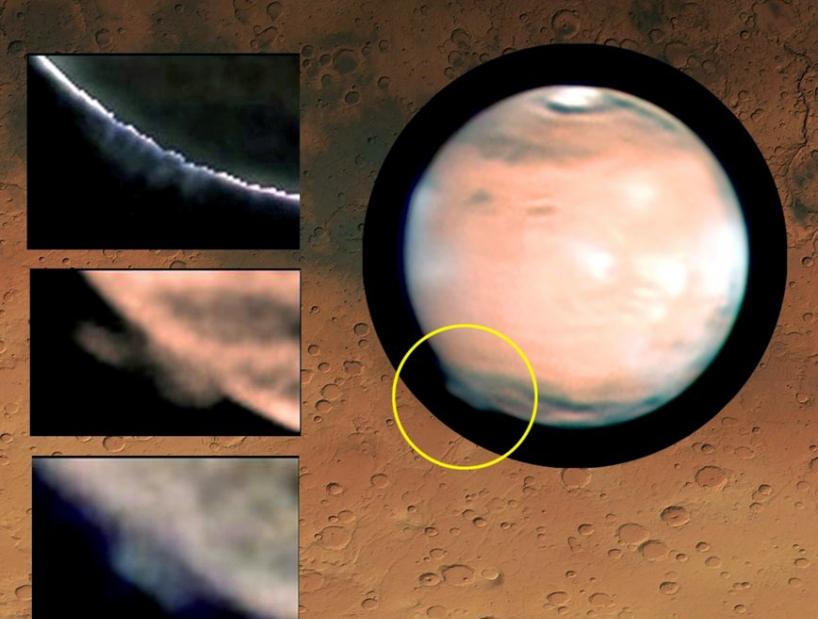 天文爱好者观测火星高空2次出现神秘烟雾