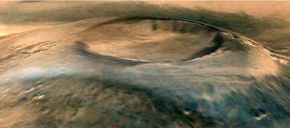 火星飞船去年成功进入火星轨道。图为火星飞船拍得的照片。
