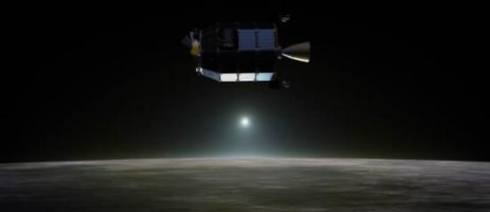 艺术示意图：正在月球上空工作的LADEE探测器