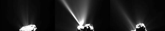 ESA最近公开的照片可见，太阳的光芒在彗星的边缘显露出来。