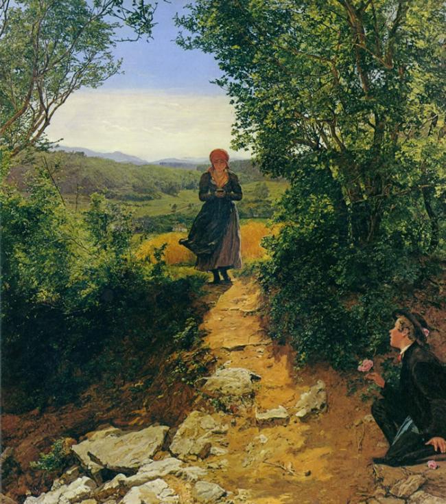 又玩穿越？奥地利1850年代油画中的少女竟像在郊外边走边玩手机