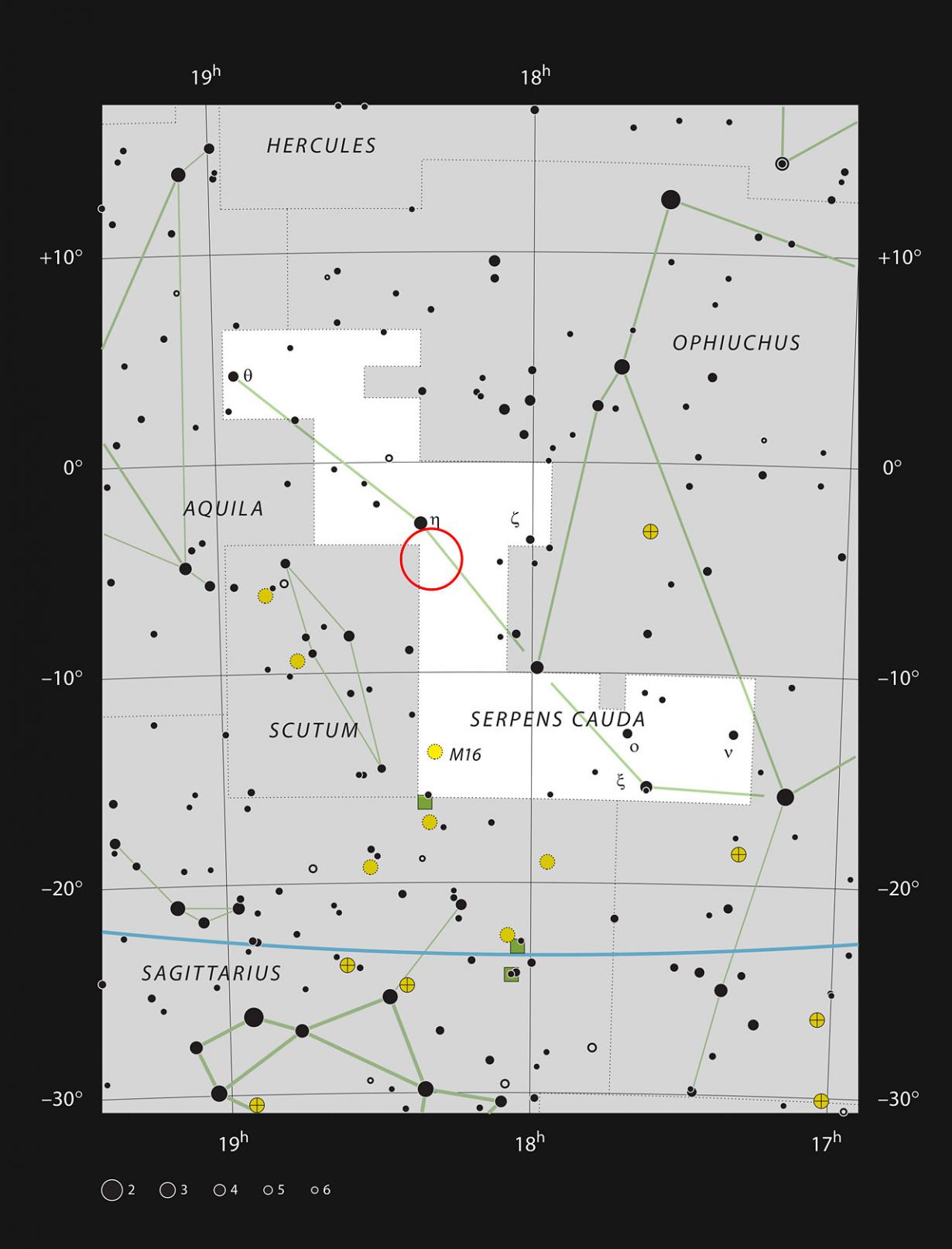 暗星云LDN 483距离地球约700光年，位于巨蛇座。