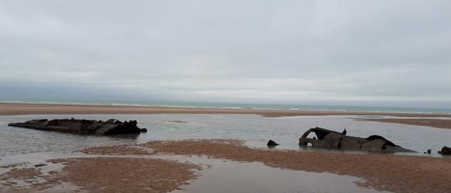 法国加莱附近海岸搁浅掩埋101年德军一战UC-61潜艇现踪
