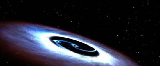 在银河系附近一个星系的中心，天文学家发现了一对超重黑洞(特大质量的黑洞)。它们就如同一对滑冰运动员，围绕着彼此不断旋转。双黑洞产生的能量极其巨大，使得寄主星系中