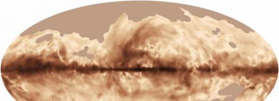 普朗克望远镜眼中的银河系磁场分布图