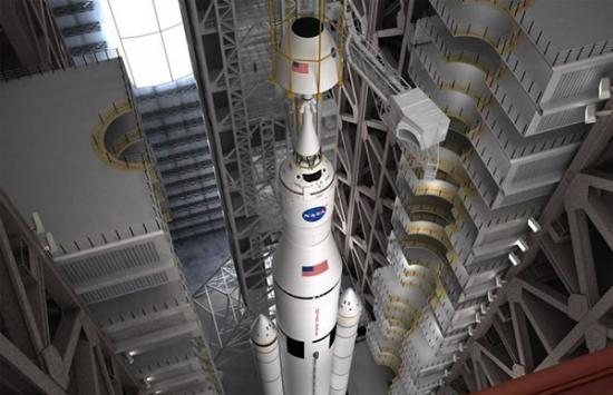 正在建设的全球最大火箭“太空发射系统”(Space Launch System，SLS)