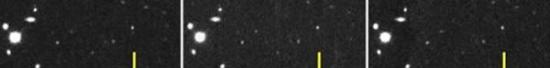 这些图像拍摄于2012年11月5日，间隔约2小时。展示了奥尔特云天体2012 VP113相对恒星背景的运动