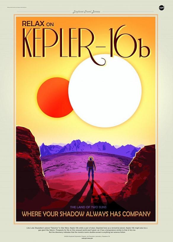 开普勒-16b被昵称为“塔图因”（Tatooine），因为在《星球大战四部曲：曙光乍现》中，卢克天行者所居住的虚拟行星塔图因以两个太阳同时落下的场景而闻名。
