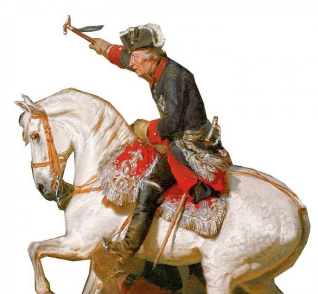 军事神话 腓特烈二世会亲自领军上战场，除了英勇外，也被认为是军事专家，甚至军事天才。他最大的胜利是1757年的鲁腾会战，击败了人数多一倍的敌军。拿破仑日后认为此