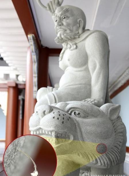 南韩一大学校内18罗汉石像中发现千年难见的“优昙婆罗”