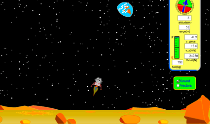 “月球着陆器”游戏网页版的截图
