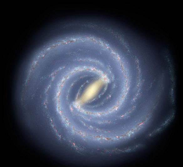 借助于广域红外探测器，研究小组在银河系盘上方和下方发现数个巨型分子云。令他们感到吃惊的是，其中一个距银河系中央1.6万光年的巨型分子云形成两个星团。它们处在银河