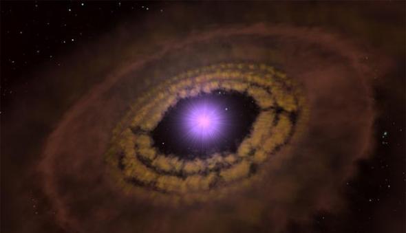 距离地球176光年处（长蛇座方向）有一个尚处于“婴儿期”的恒星系统