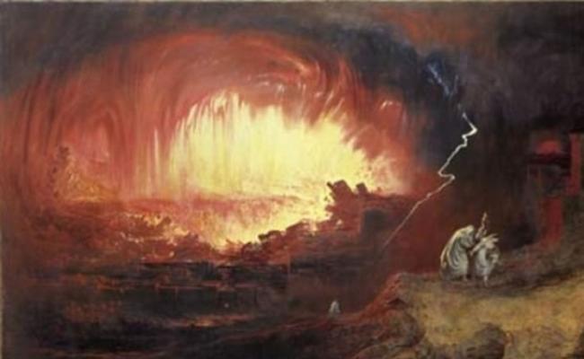 后世艺术家描绘当年大火烧城的景象
