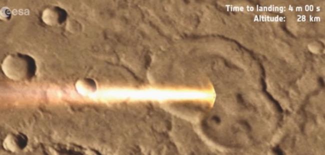 欧俄登陆器“夏帕雷利号”降落火星 着陆前信号中断