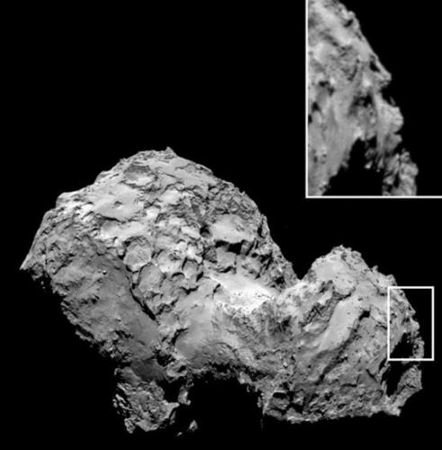 “罗塞塔”探测器拍摄到的画面显示格拉希门克彗星上出现一张人脸模样