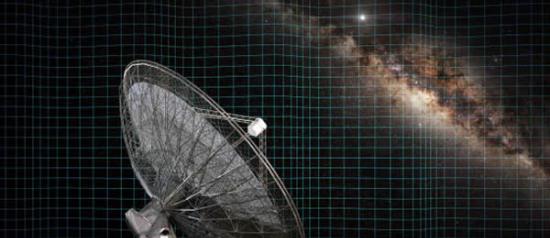 引力波会扭曲时空，造成CSIRO Parkes射电望远镜接收到的脉冲星信号时间精确性出现偏差