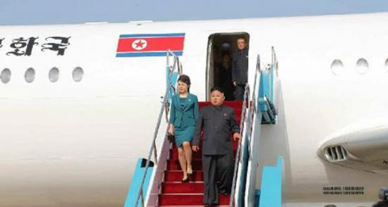北韩最近公开金正恩乘坐专机出访的照片