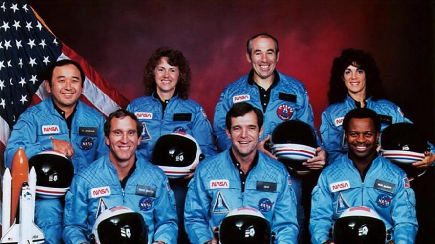 “挑战者号”7名宇航员遇难者合影。