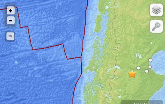 阿根廷拉斯西南部发生里氏5.4级地震