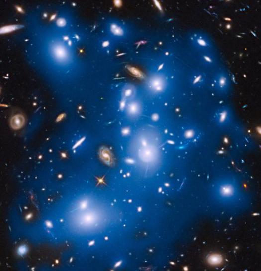哈勃望远镜拍摄到潘多拉天体集群，其官方编号为阿贝尔2744