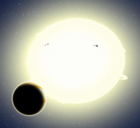 艺术家描绘的系外行星“开普勒-76b”围绕其母星运行的情景