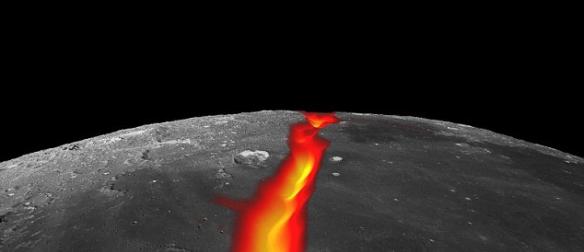 岩浆涌出月球表面的构想图