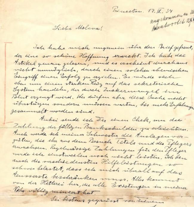 爱因斯坦讲述希特勒疯狂行为的一封信拍卖了134000多美元