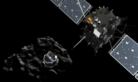 ESA发布模拟菲兰降落彗星67P的情况。