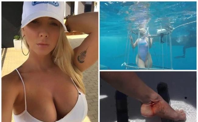 卡瓦利声称在拍摄水底宣传短片时遭鲨鱼咬伤脚踝，有专家质疑造假。