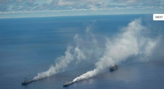 美国海军舰艇在关岛测试“潘多拉之雾（Pandarra Fog）”对抗中国反航母导弹