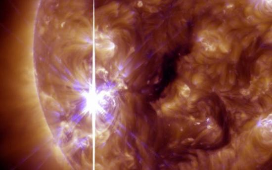 2013年12月23日，太阳喷发出本年度的最强耀斑，引起地球大范围信号受到干扰。