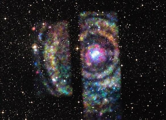 X射线大爆发：圆规座X-1星系中心中子星周围形成美丽光环