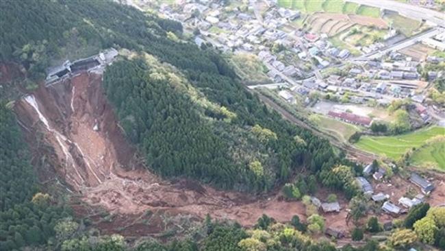 熊本地震引发土石流