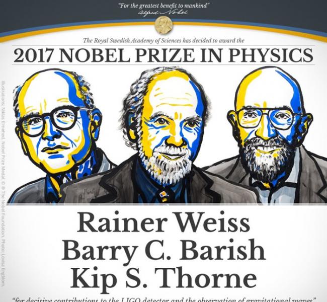 三名得奖者对重力波研究非常有贡献。
