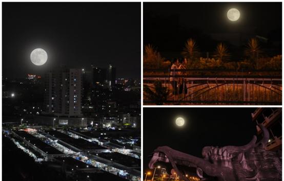 在北京及深圳等地都能看到又大又圆的“超级月亮”