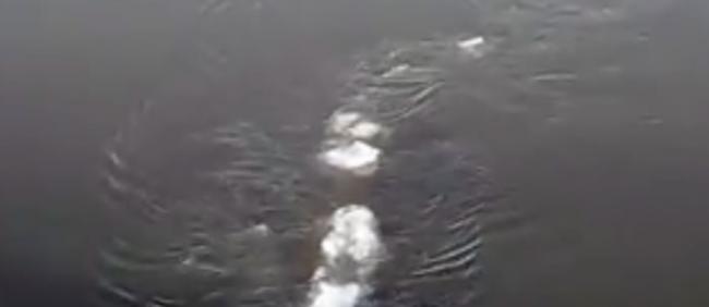 美国阿拉斯加发现水怪？河面结冰神秘物体左右游动