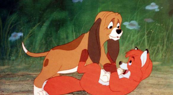 如同迪士尼卡通动画――《狐狸和猎犬》的真实版本