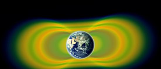 下图为地球范艾伦辐射带(Van Allen Belts)。