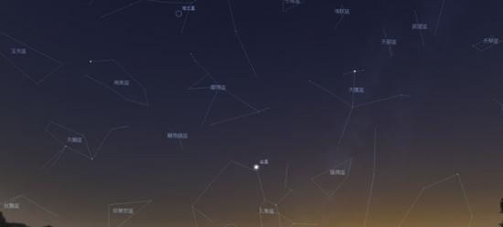 12月5日西方天空明亮金星。（图／台北市立天文馆）