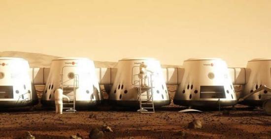 艺术家描绘的未来火星基地的样子