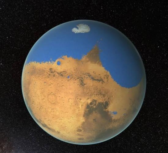 火星北半球曾有体积比地球北冰洋还大的海洋
