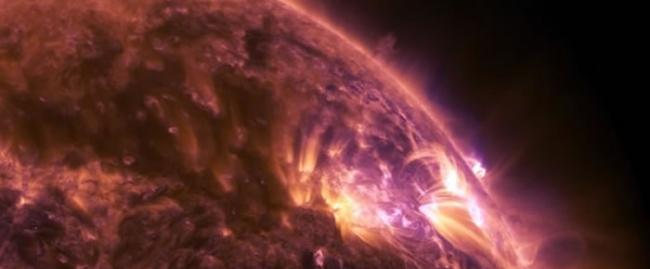 美国NASA公布一段太阳“闪焰”壮观画面